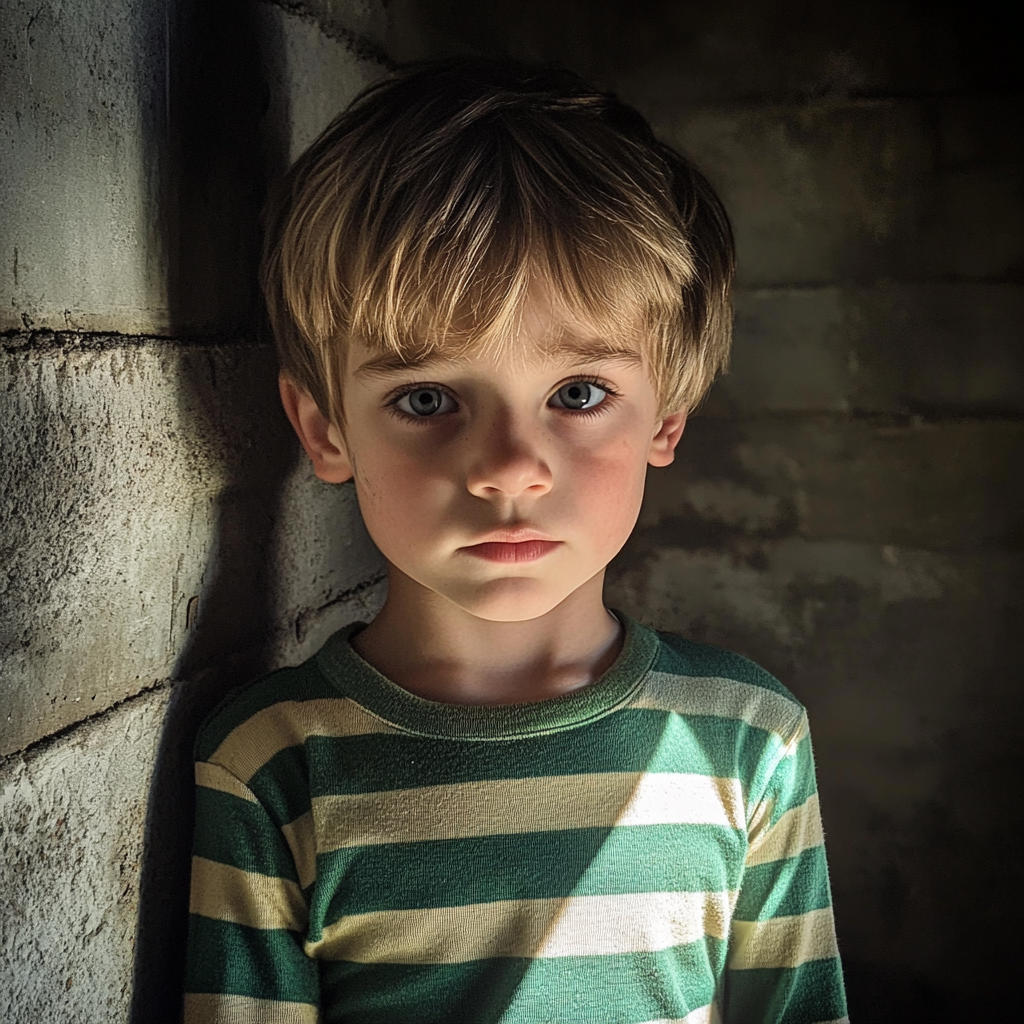 Un petit garçon dans une cave | Source : Midjourney