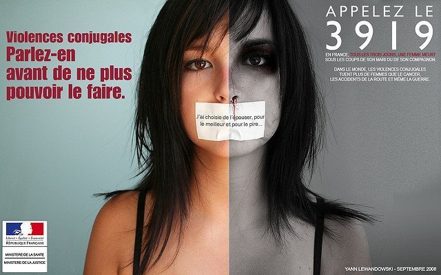 ne campagne de sensibilisation aux violences conjugales. l Source: Flickr