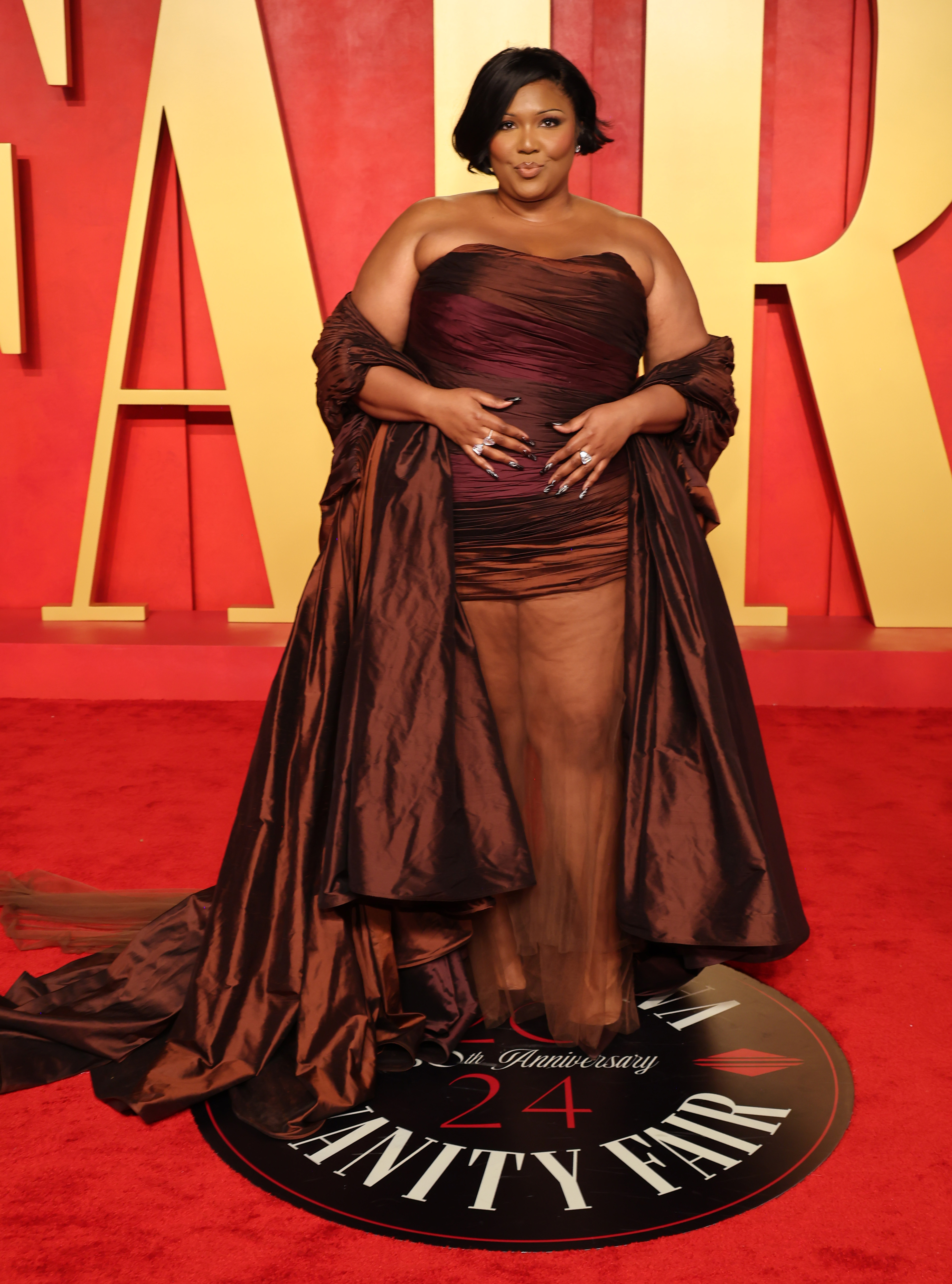 Lizzo assiste à la soirée des Oscars de Vanity Fair, le 10 mars 2024, à Beverly Hills, en Californie. | Source : Getty Images