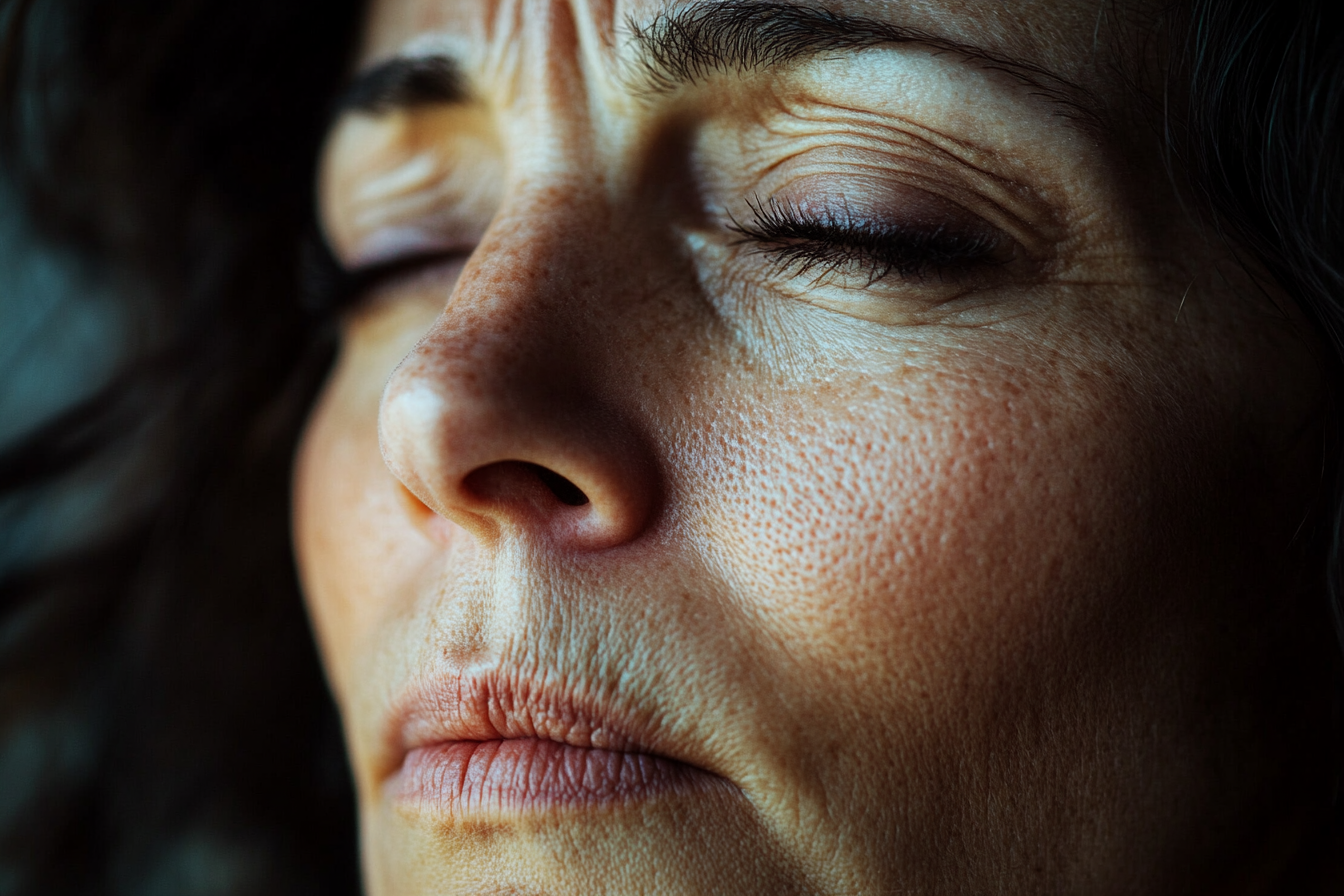 Close-up of a woman with a pained expression | Source: Midjourney