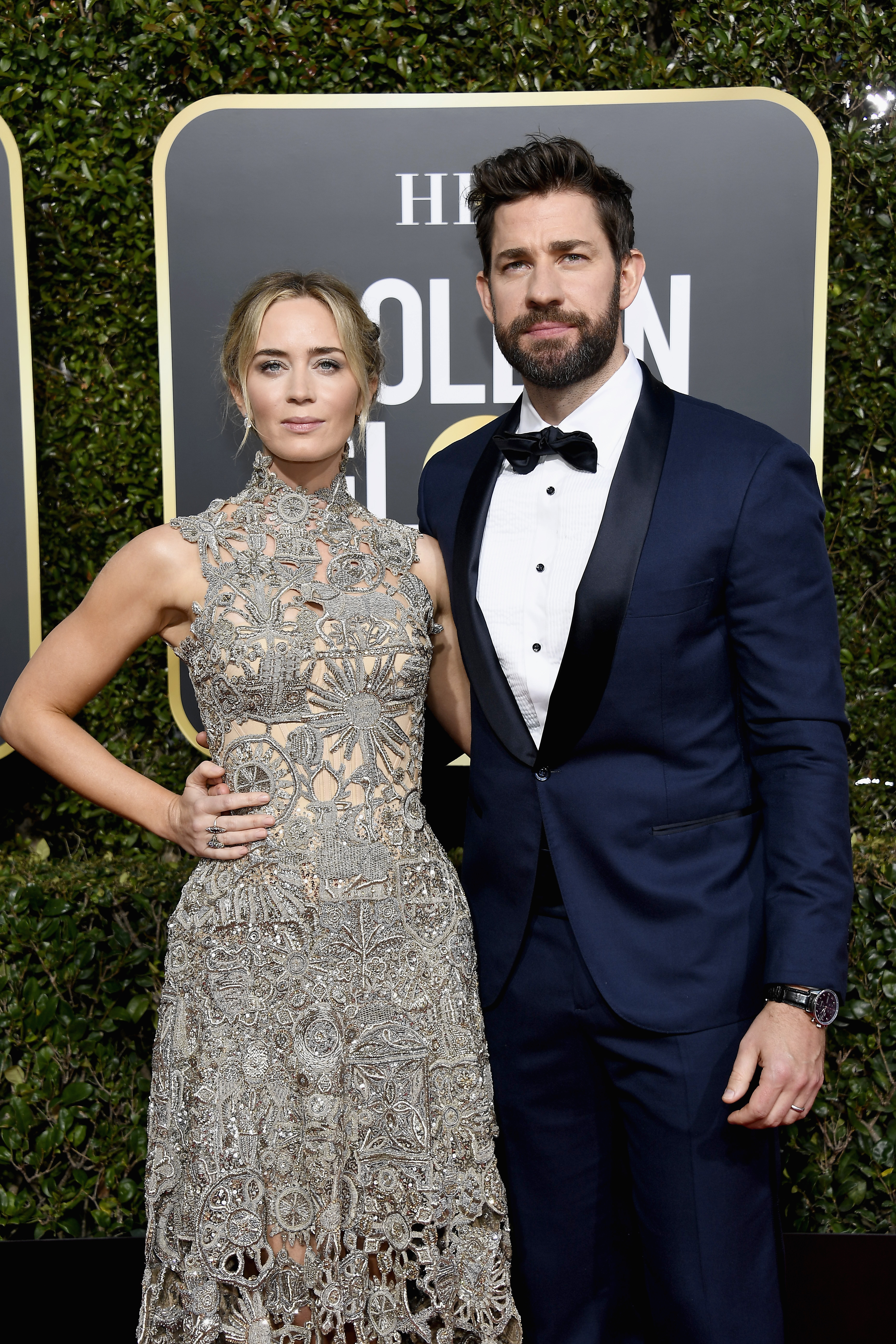 Emily Blunt et John Krasinski arrivent à la 76e cérémonie annuelle des Golden Globe Awards qui s'est tenue à l'hôtel Beverly Hilton le 6 janvier 2019. | Source : Getty Images
