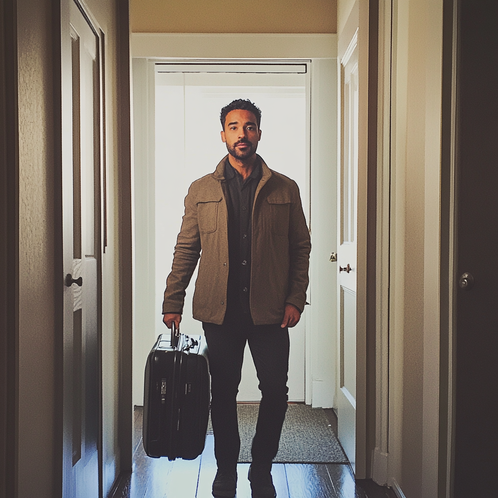 Un homme tenant une valise | Source : Midjourney