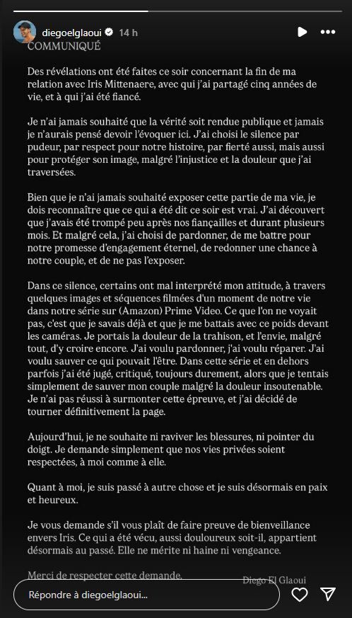 Story de Diego El Glaoui | Source : Instagram/diegoelglaoui