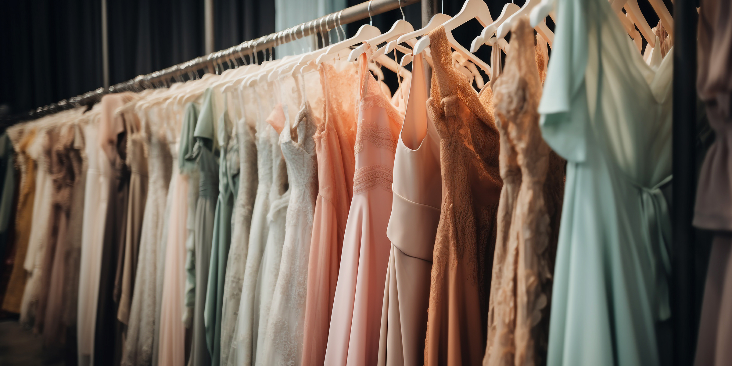 Une rangée de robes dans un magasin | Source : Freepik