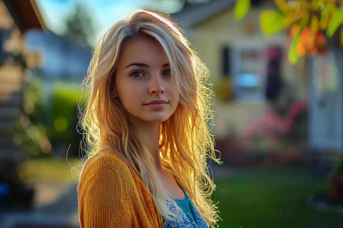 Une femme au sourire crispé | Source : Midjourney