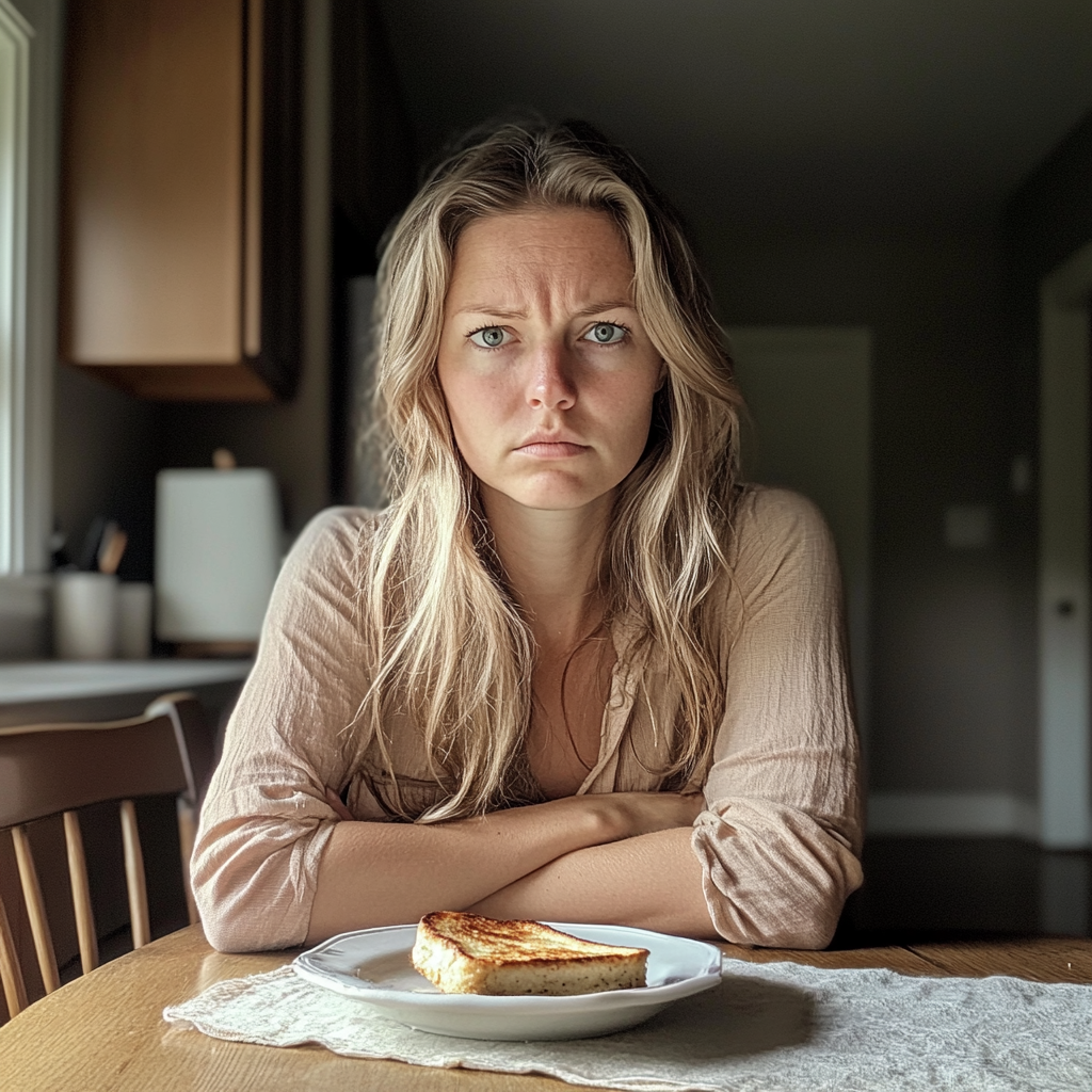 Une femme assise à une table | Source : Midjourney