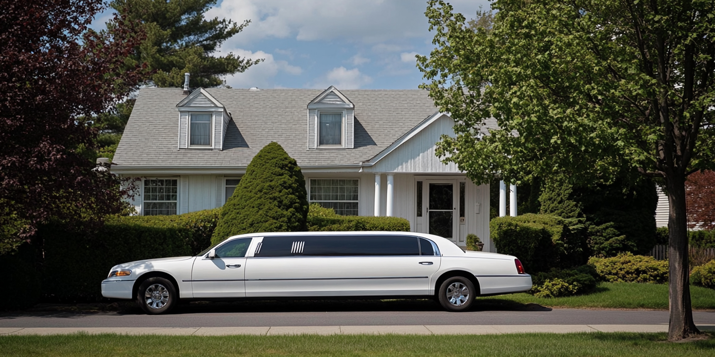 Une limousine blanche garée devant une maison | Source : Amomama