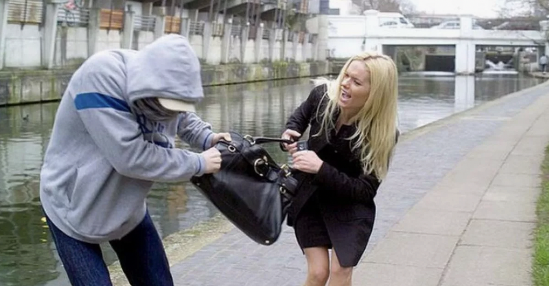 Un voleur de rue essayant de voler le sac à main d'une femme | Source : Shutterstock