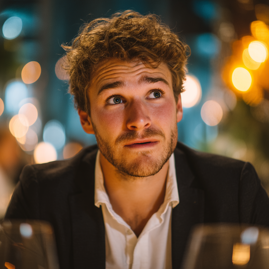 Un homme en détresse visible dans un restaurant | Source : Midjourney