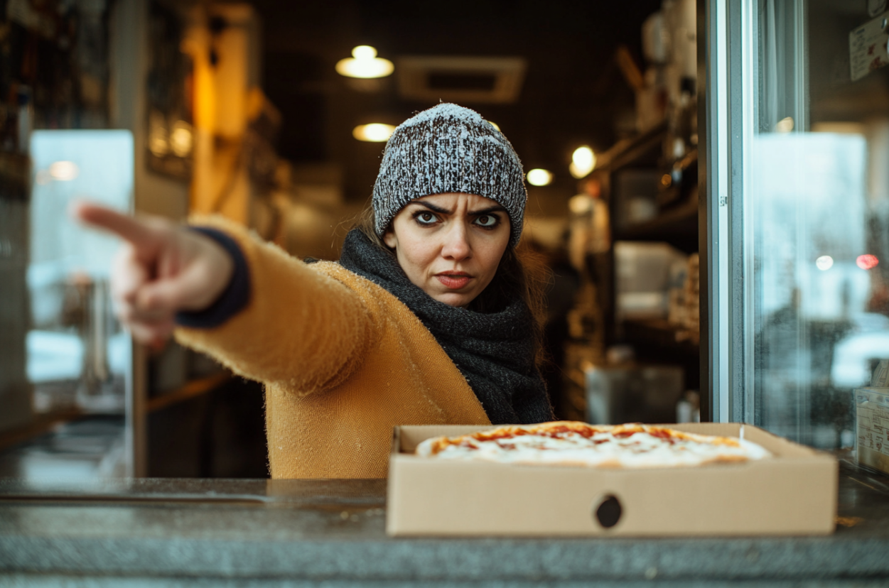 Un client en colère dans une pizzeria | Source : Midjourney