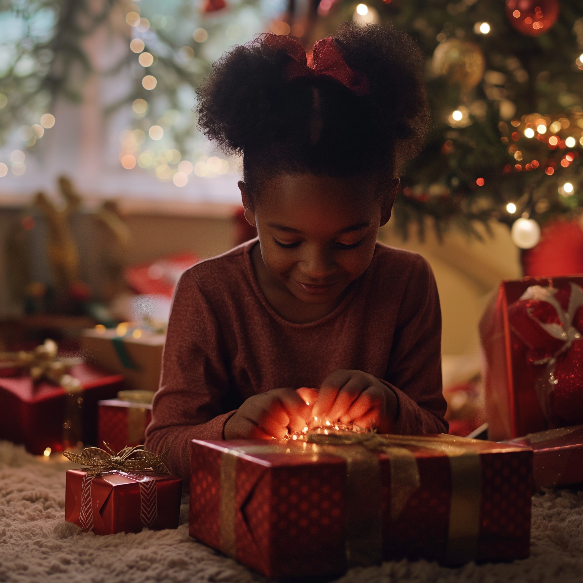 Une petite fille qui ouvre ses cadeaux | Source : Midjourney