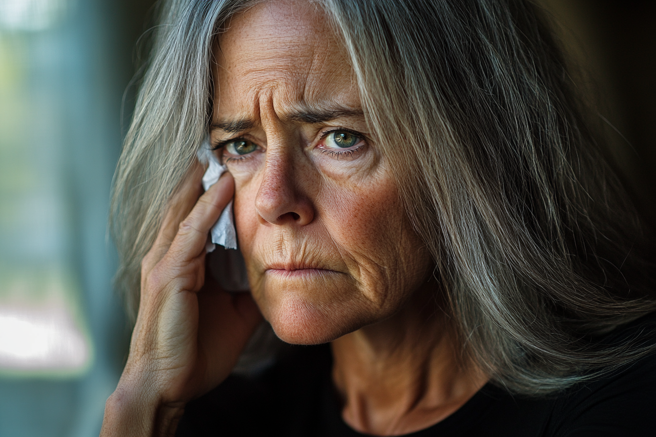 Une femme âgée qui pleure | Source : Midjourney