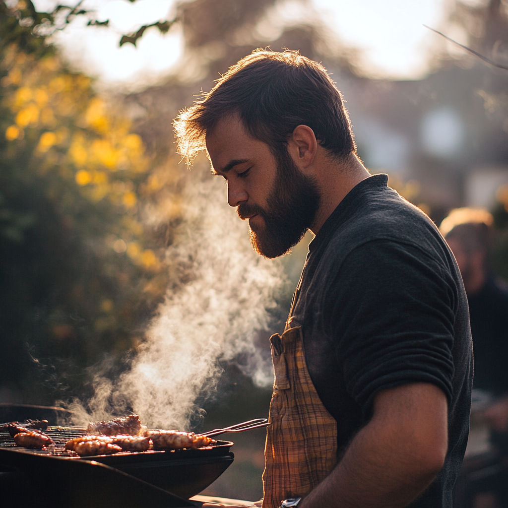 Un homme qui fait des grillades à un barbecue | Source : Midjourney