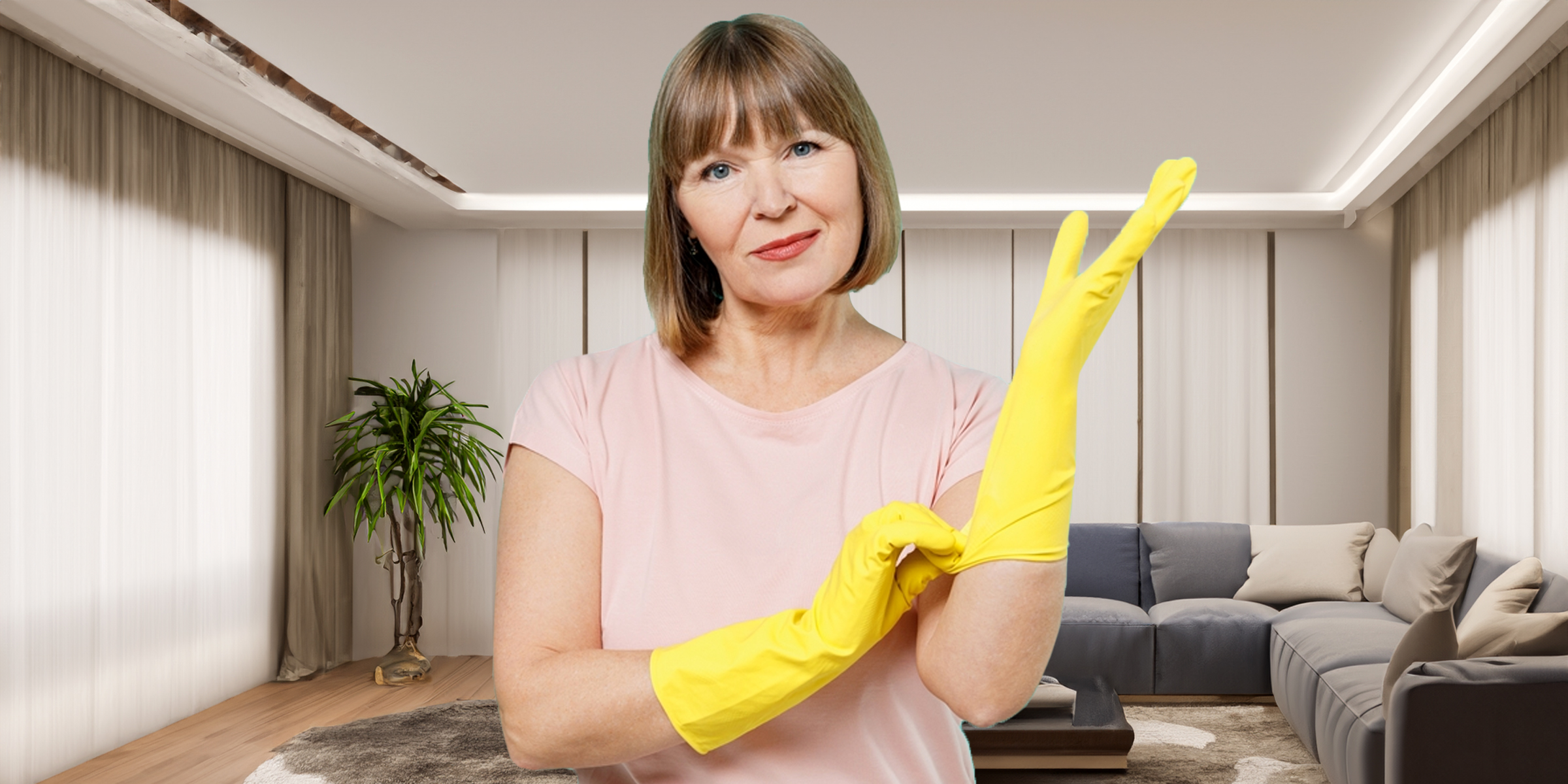 Une femme d'âge mûr portant des gants en latex | Source : Shutterstock