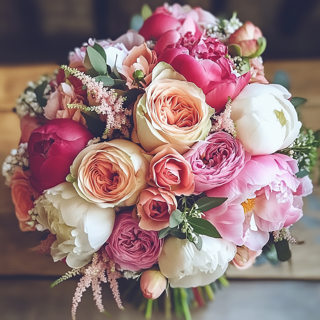 Un magnifique bouquet de mariée | Source : Midjourney