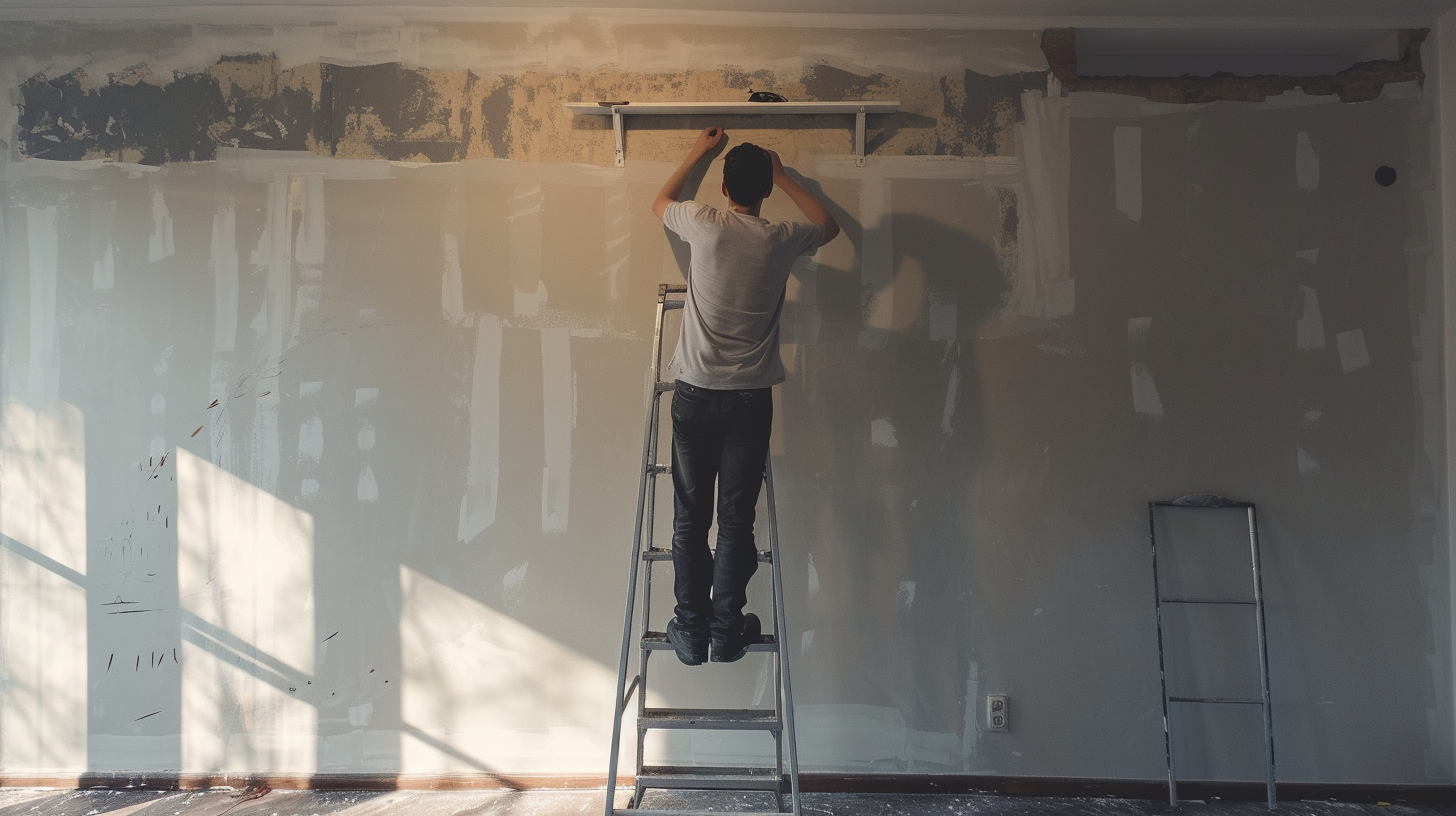 Un homme sur une échelle | Source : Midjourney