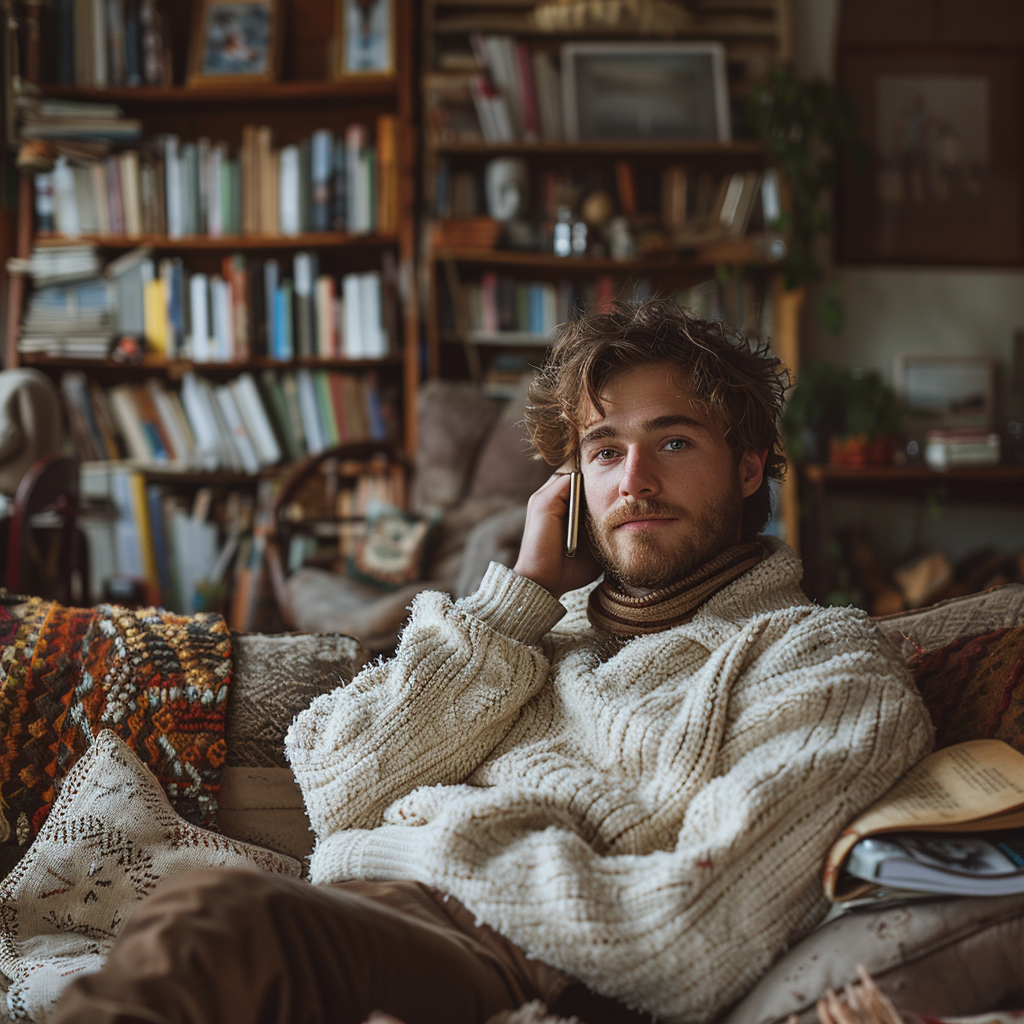 Un homme qui parle au téléphone | Source : Midjourney