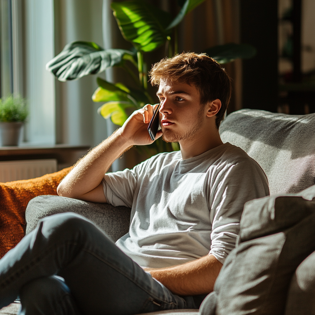 Un homme arrogant qui parle au téléphone | Source : Midjourney