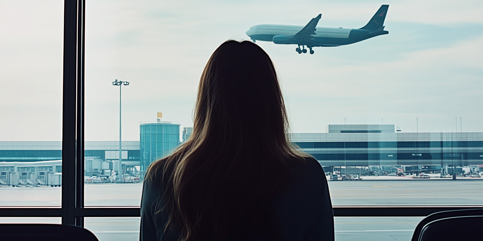 Une femme à l'aéroport | Source : Midjourney