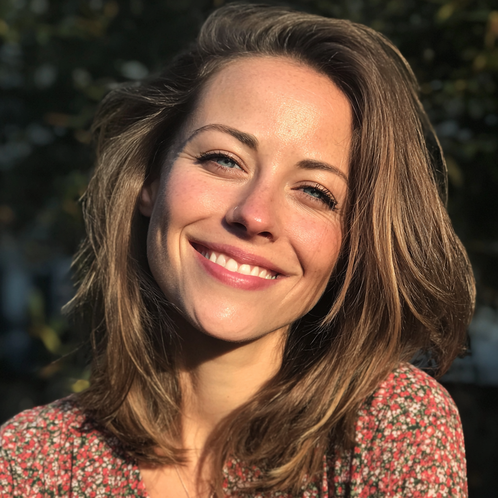 Une femme souriante se tenant à l'extérieur | Source : Midjourney