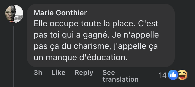 Commentaire d'un internaute au sujet de Marine et Ebony  | Source : Facebook