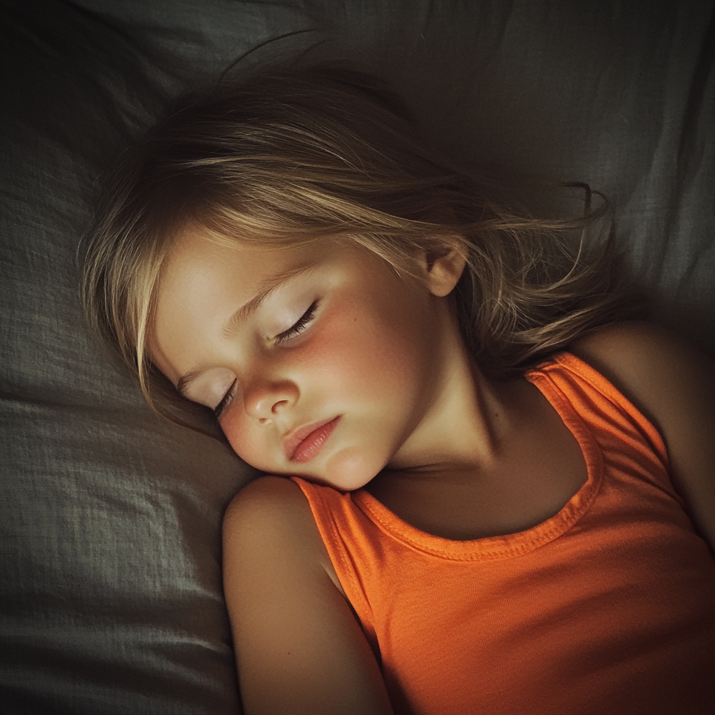 Une petite fille endormie | Source : Midjourney
