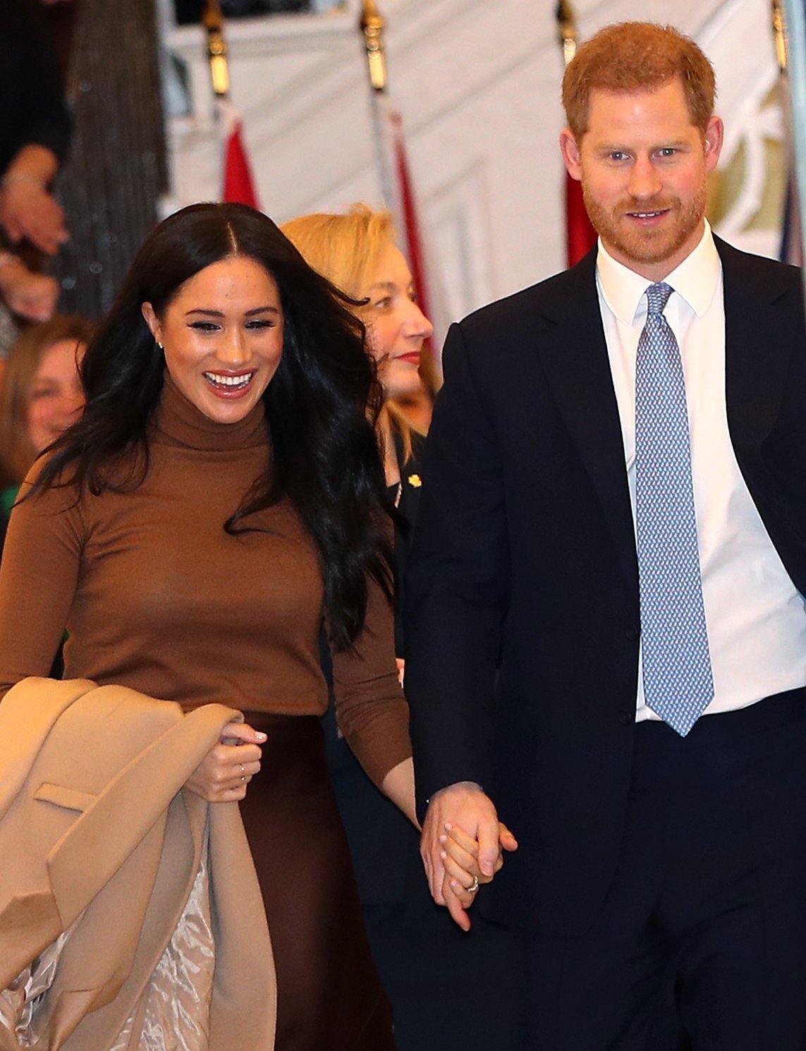 Le duc et la duchesse de Sussex partent après leur visite à la Maison du Canada, au centre de Londres, pour rencontrer le haut-commissaire du Canada au Royaume-Uni le mardi 7 janvier 2020 | Photo : Getty Images