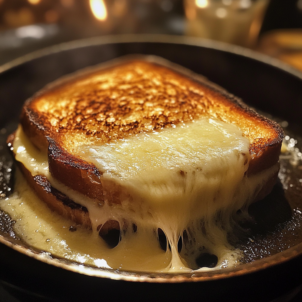Fromage grillé dans une poêle | Source : Midjourney