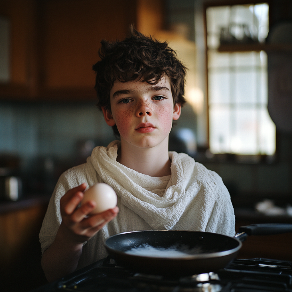 Un adolescent en train de préparer son petit déjeuner | Source : Midjourney