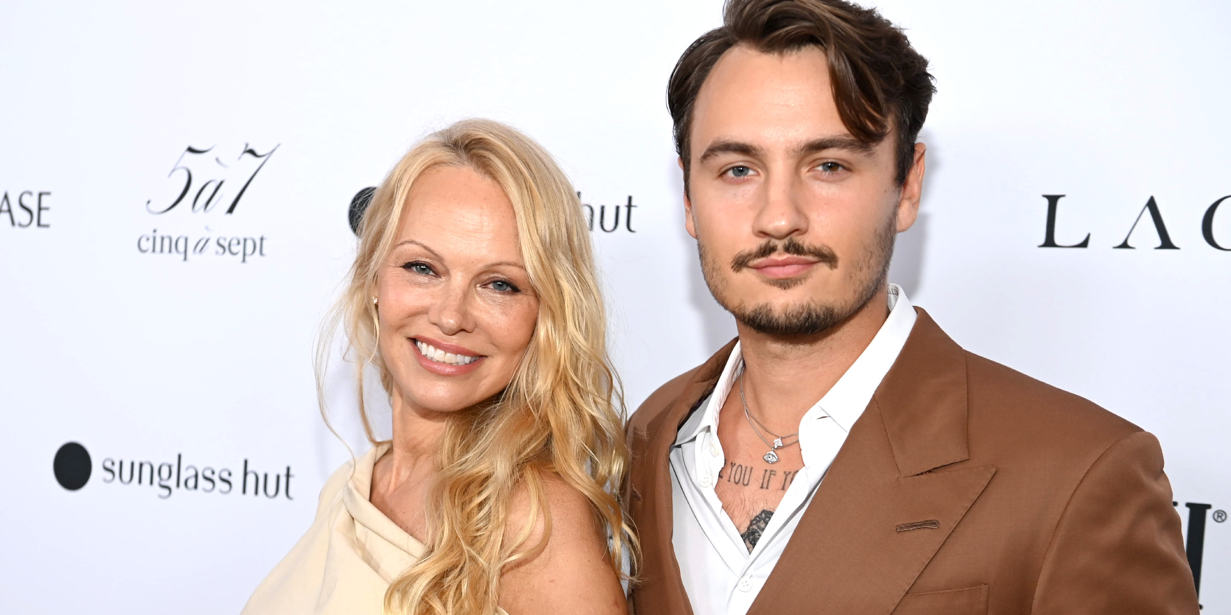 Pamela Anderson et Brandon Thomas Lee | Source : Getty Images