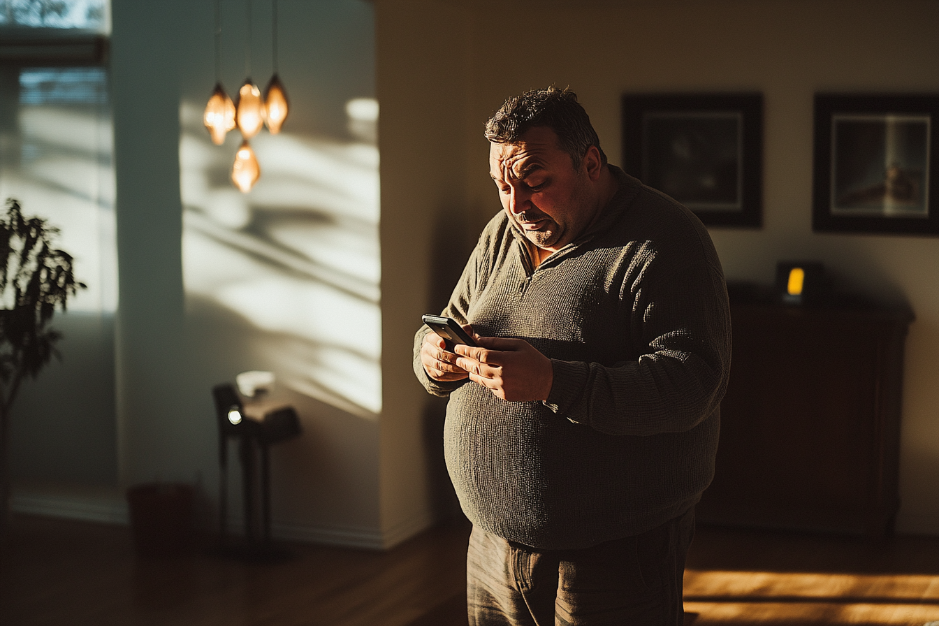 Un homme utilisant un téléphone | Source : Midjourney