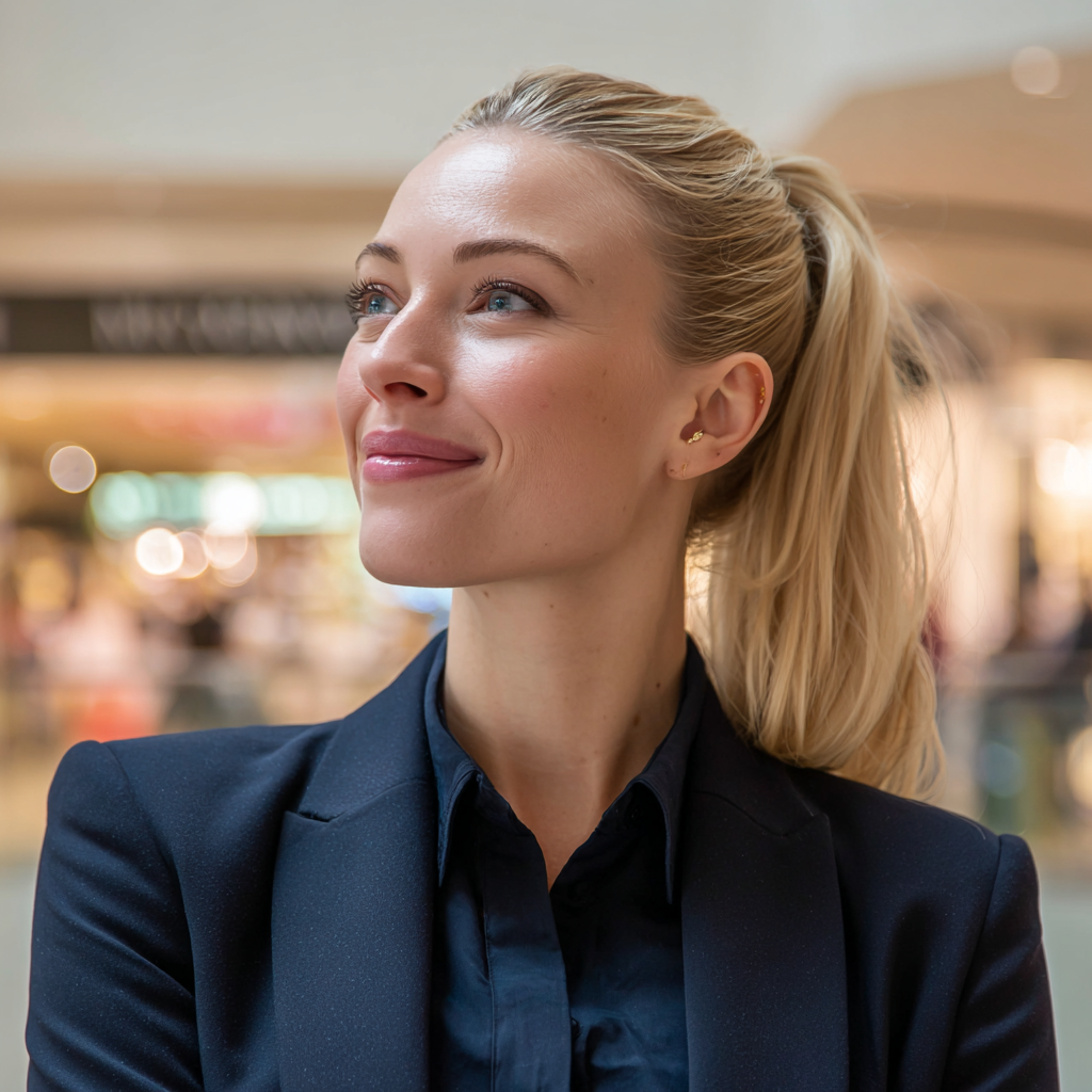Gros plan sur une femme souriante | Source : Midjourney