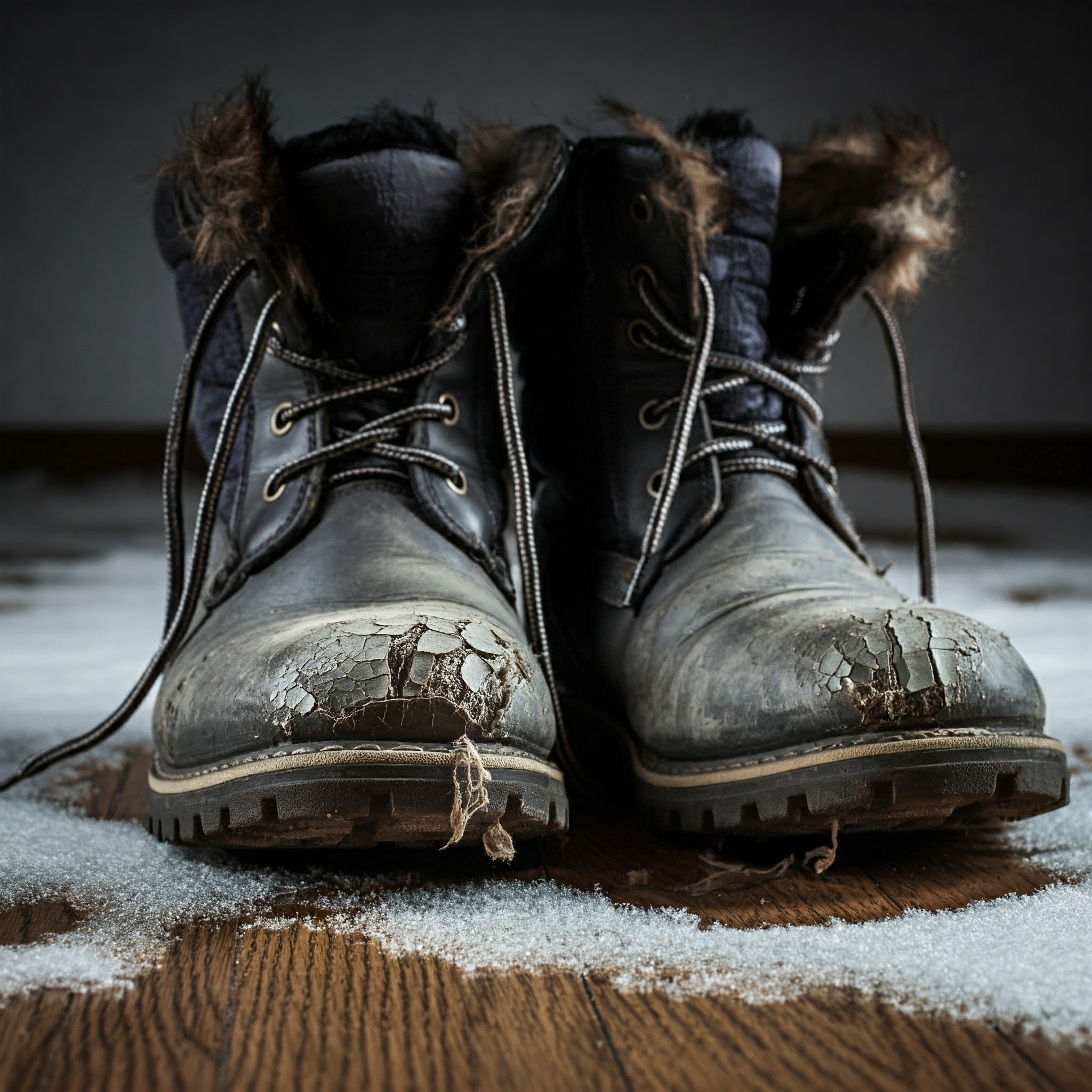 Vieilles bottes d'hiver usées | Source : Gemini